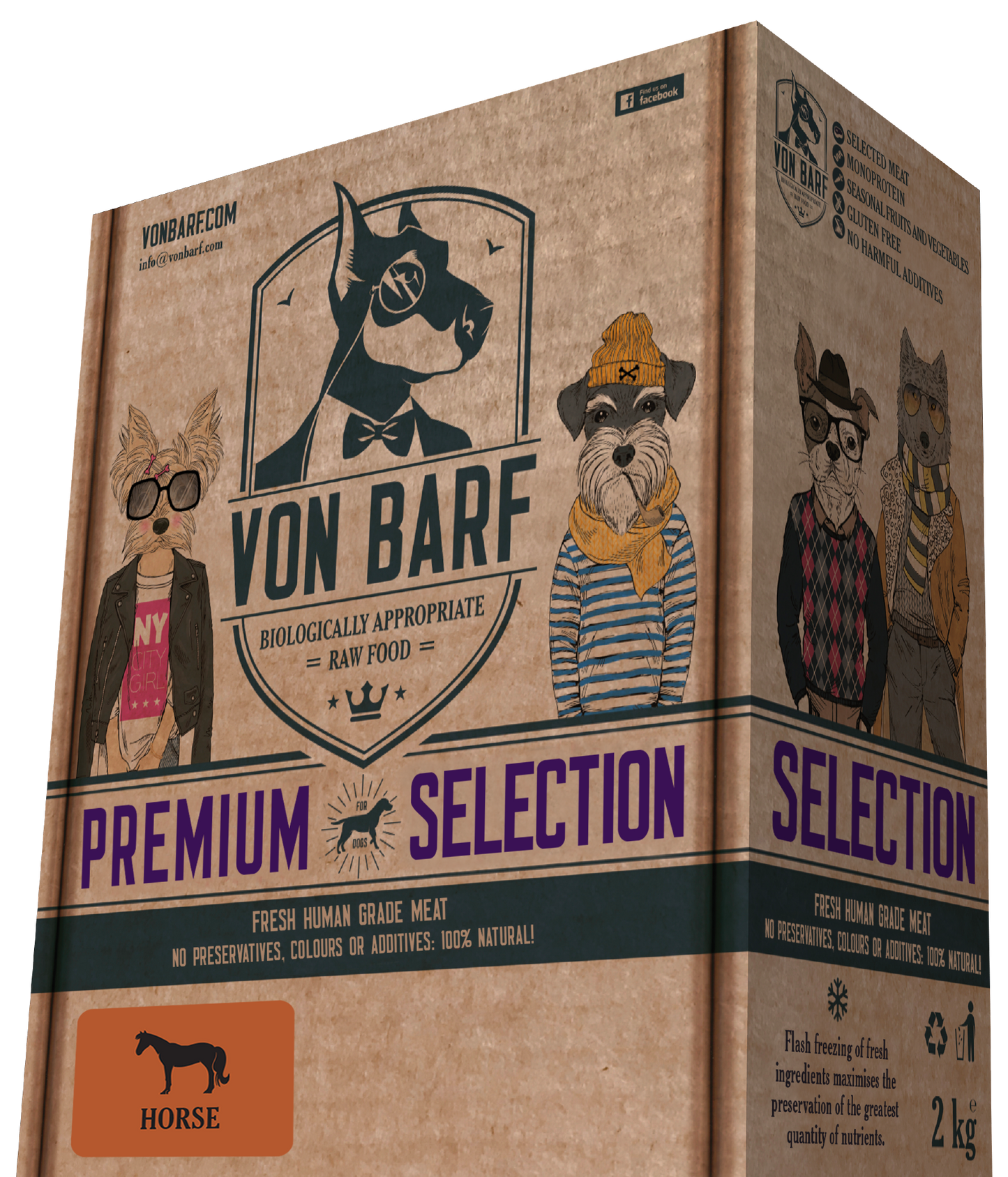 VON BARF PREMIUM SELECTION HORSE 250 8X250GR 2KG